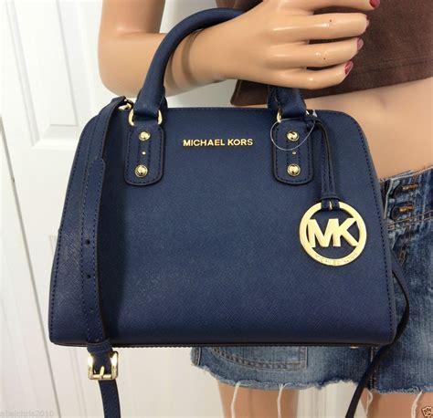 small blue michael kors bag|navy blue michael kors bag.